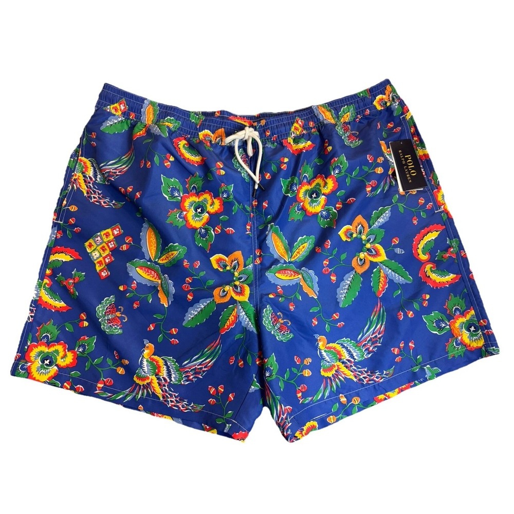 Polo Ralph Lauren Men's 4XB Swim Trunks Lined Shorts Pockets Drawstring Floral